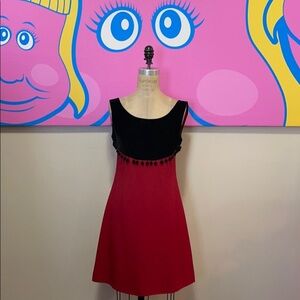 Moschino Cheap & Chic Red Black Velvet Party Dress
